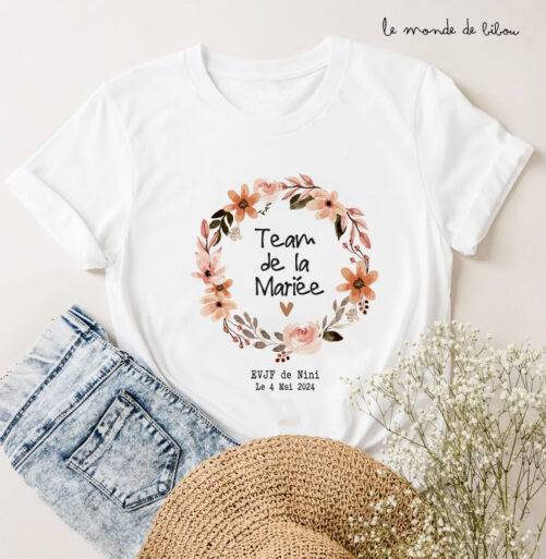 T-shirt EVJF couronne terracotta