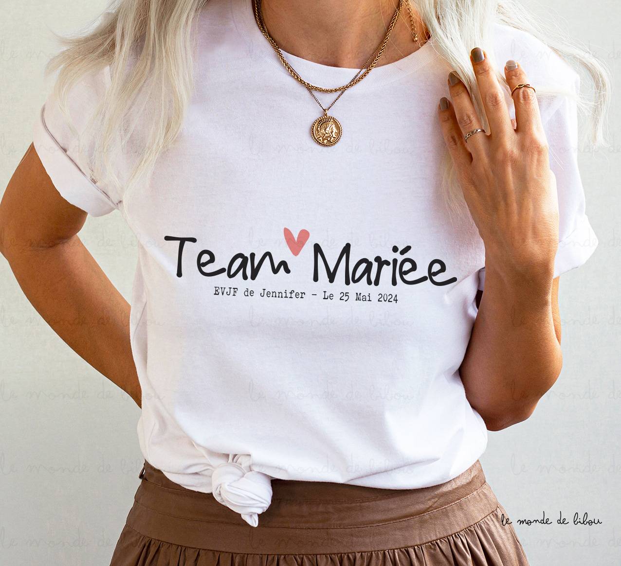 T-shirt EVJF petit cœur