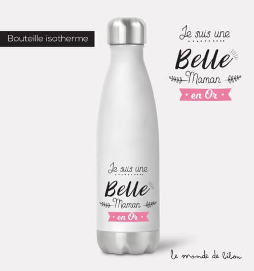 Bouteille isotherme Belle maman en or