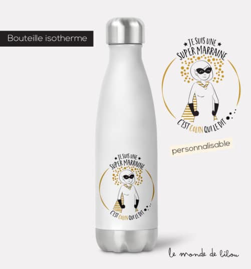 Bouteille isotherme Marraine Super héros