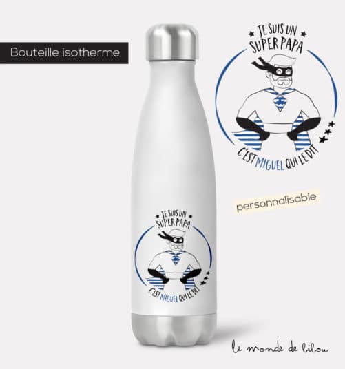 Bouteille isotherme Papa Super héros