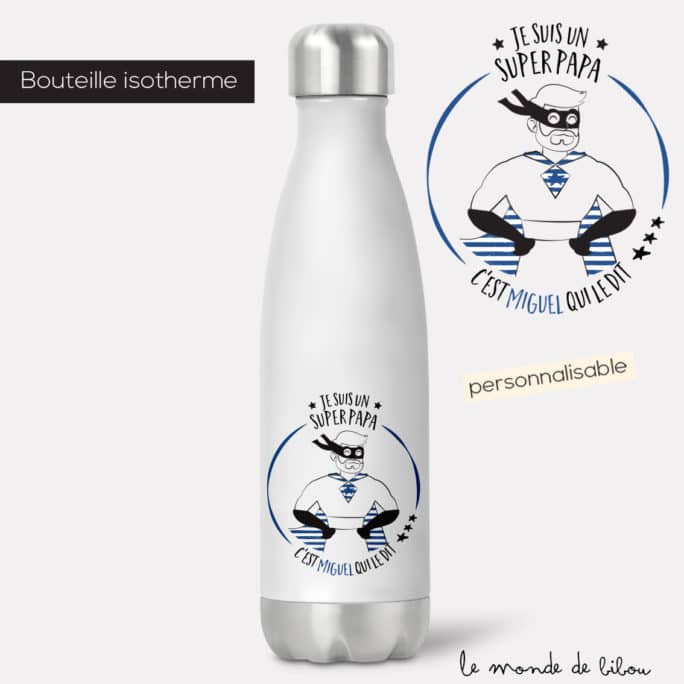 Bouteille isotherme Papa Super héros