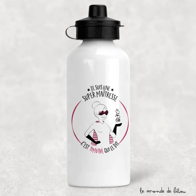 Gourde personnalisée Maîtresse Super héros