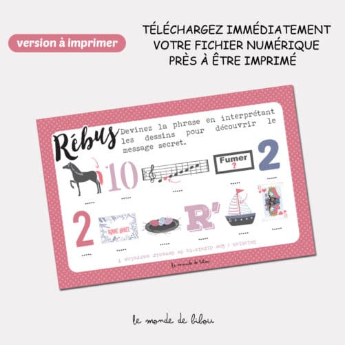 Carte rébus Demande marraine à imprimer