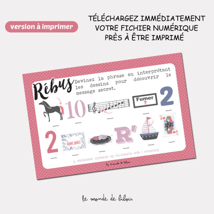 Carte rébus Demande marraine à imprimer