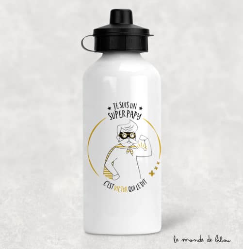 Gourde personnalisée Papy Super héros
