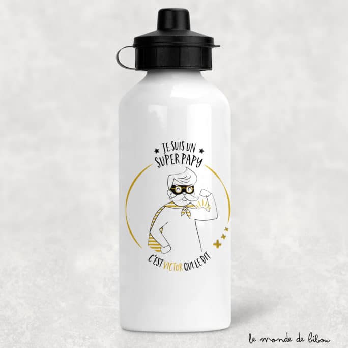 Gourde personnalisée Papy Super héros