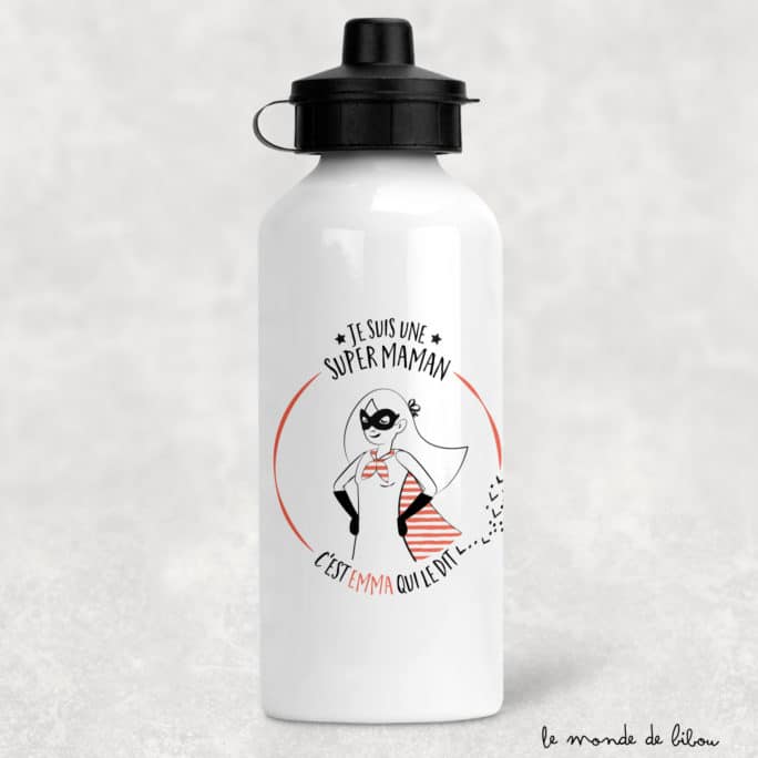 Gourde personnalisée Maman Super héros