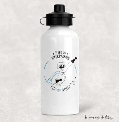 Gourde personnalisée Parrain Super héros
