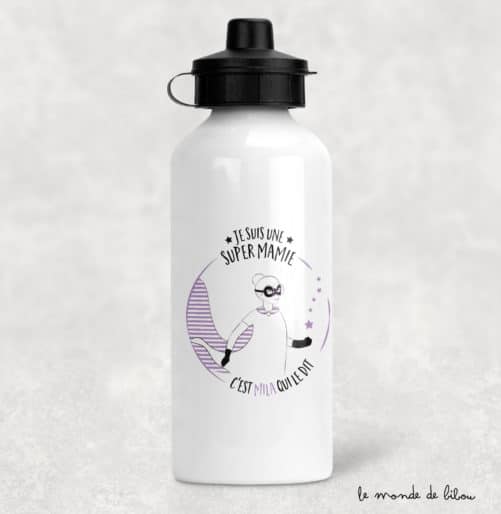 Gourde personnalisée Mamie Super héros