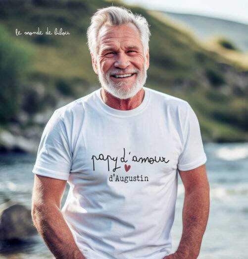 T-shirt Papy d'amour personnalisé