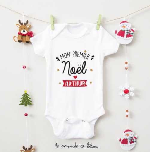 Body personnalisé Mon premier Noël