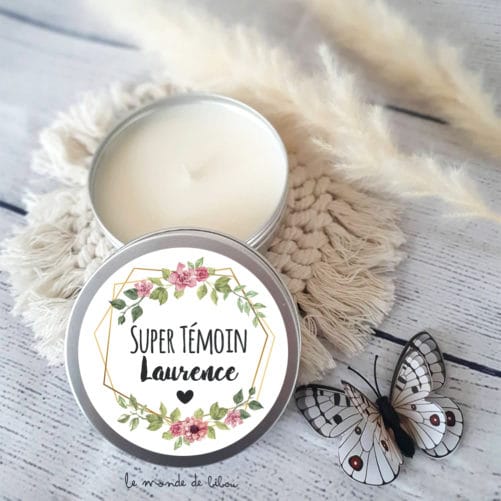 Bougie personnalisée Super témoin