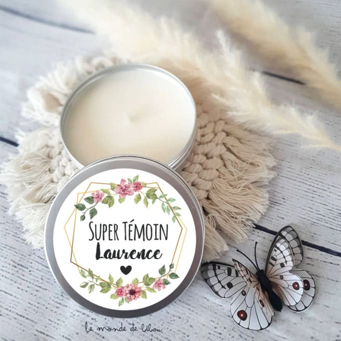 Bougie personnalisée Super témoin