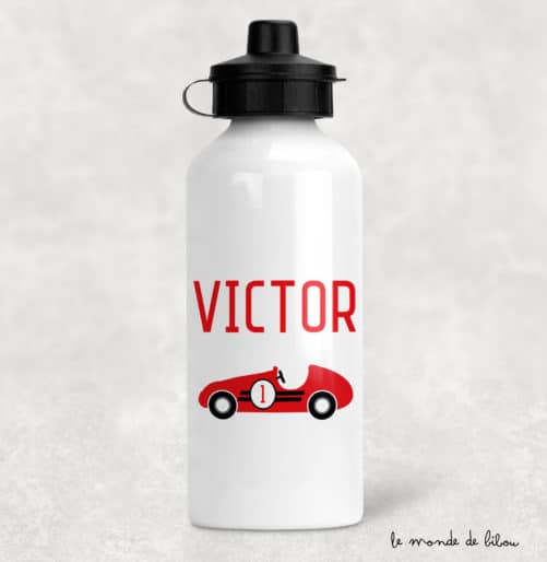 Gourde enfant personnalisée Voiture rouge