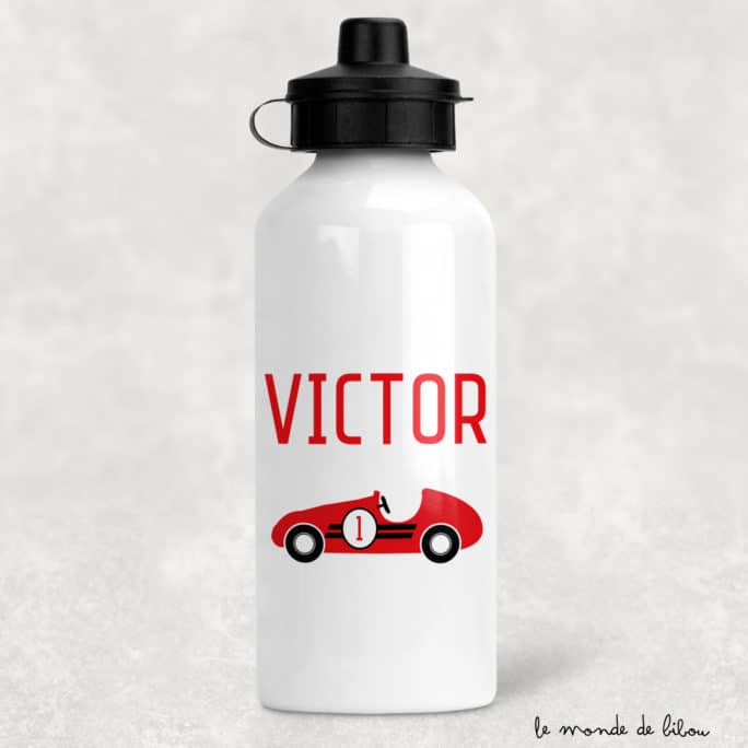 Gourde enfant personnalisée Voiture rouge