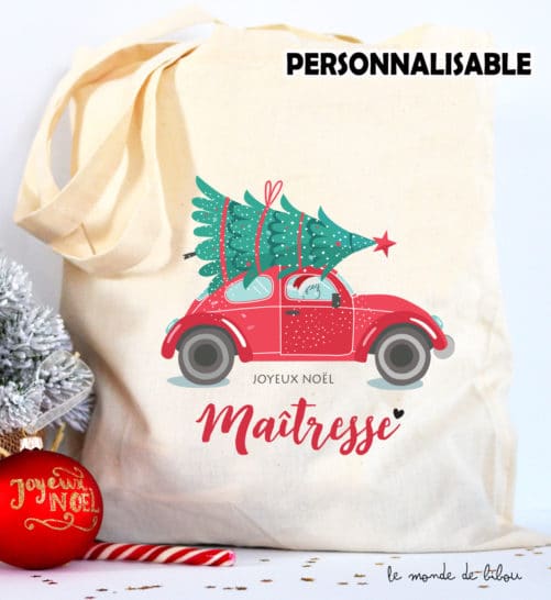 Tote Bag de Noël voiture