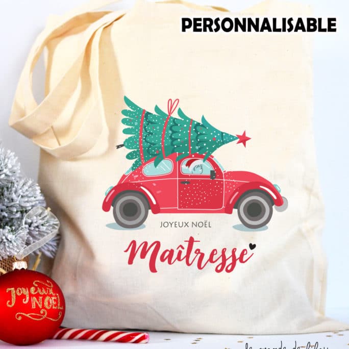 Tote Bag de Noël voiture