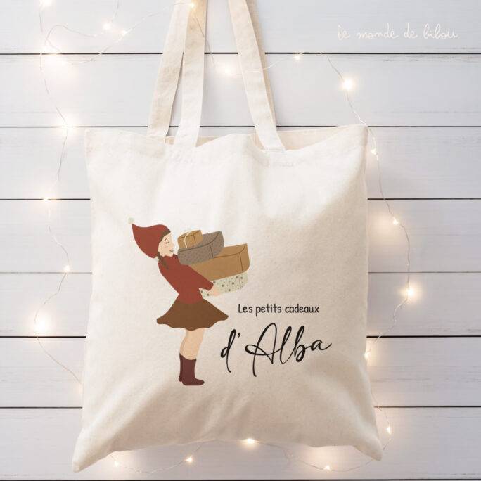 Tote Bag de Noël Fillette