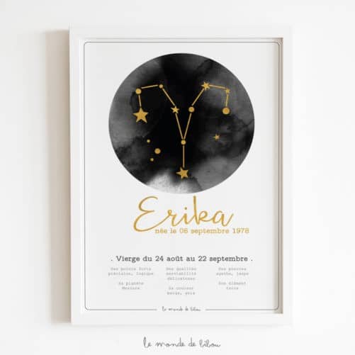 Affiche Prénom Zodiaque Vierge