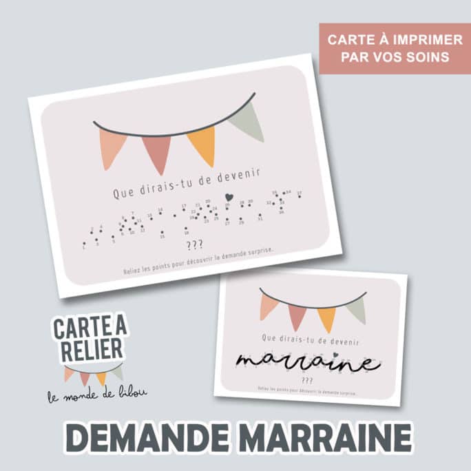 Carte à relier Demande Marraine à imprimer