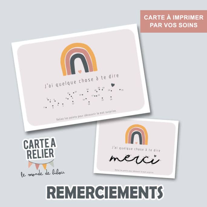 Carte à relier Remerciement à imprimer
