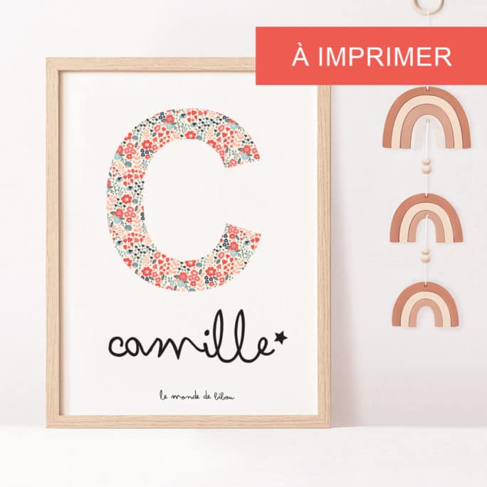 Affiche Initiale Liberty imprimable