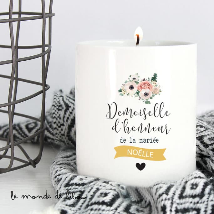 Bougie Demoiselle d'honneur de la mariée