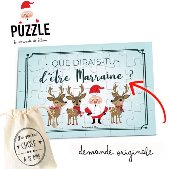 Puzzle de Noël demande marraine ou parrain