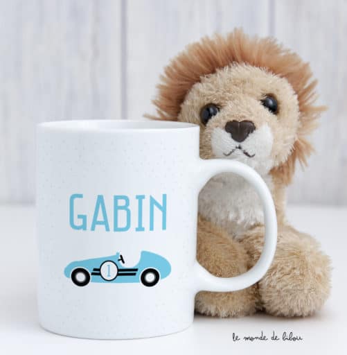 Tasse incassable personnalisée Voiture bleue