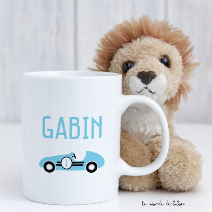 Tasse incassable personnalisée Voiture bleue