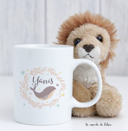 Tasse incassable personnalisée Baleine