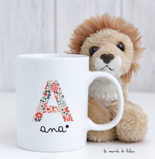 Tasse incassable personnalisée Initiale Liberty