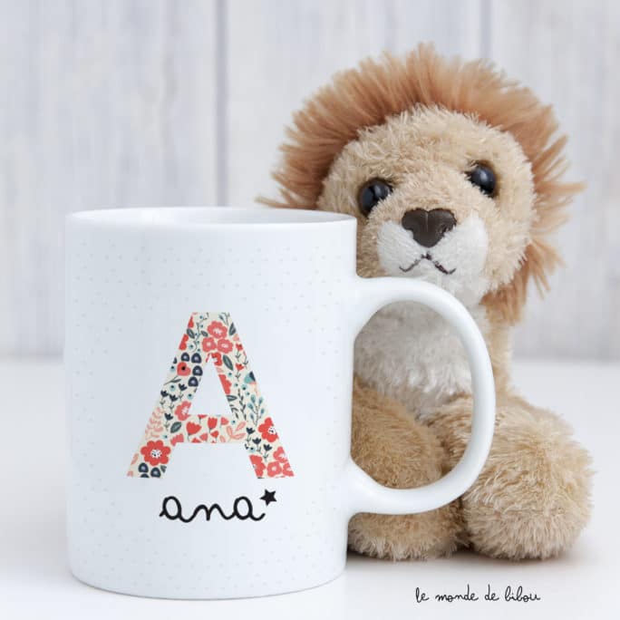 Tasse incassable personnalisée Initiale Liberty