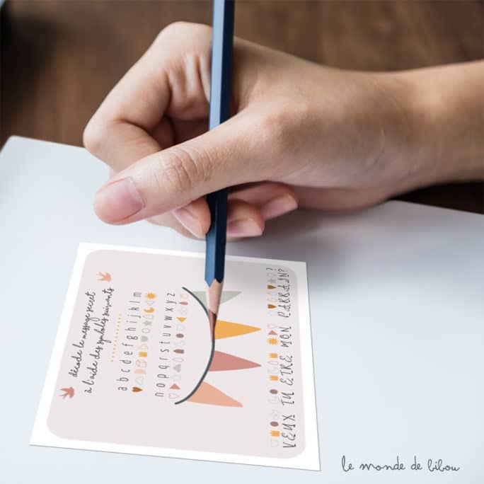 Carte message codé Parrain