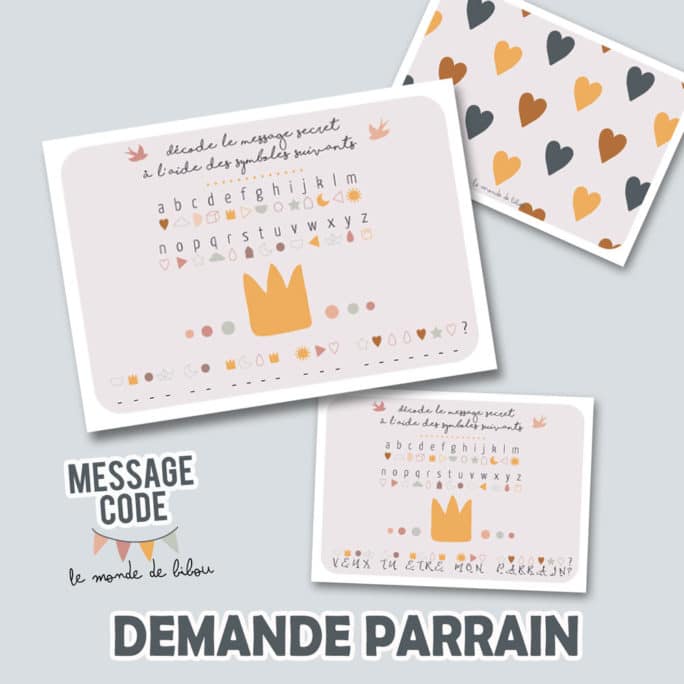 Carte message codé Parrain