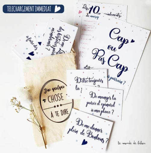 Jeu numérique Cap ou pas cap Parrain à imprimer