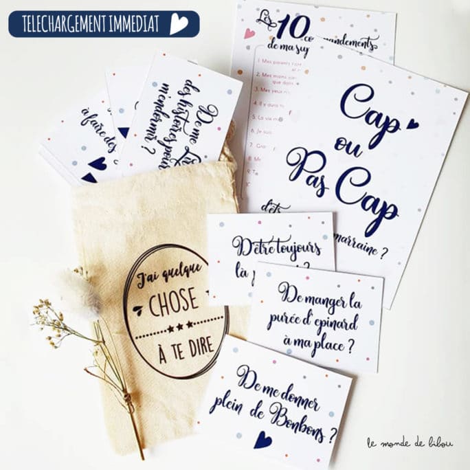 Jeu numérique Cap ou pas cap Marraine à imprimer