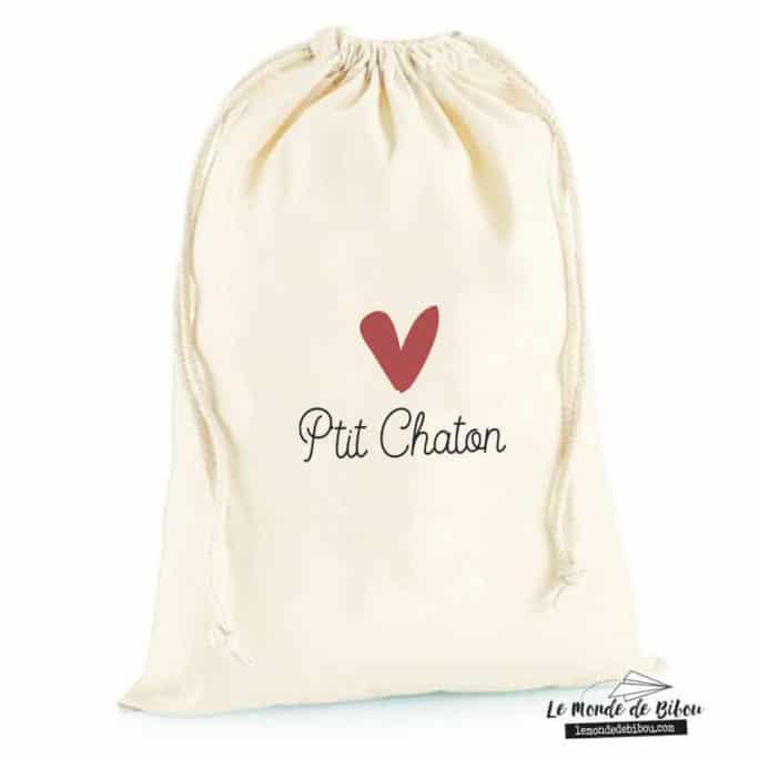 Sac rangement Petit cœur personnalisable
