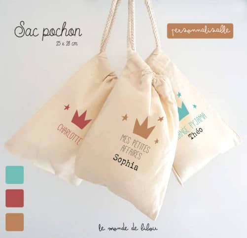 Sac rangement Petite couronne personnalisable