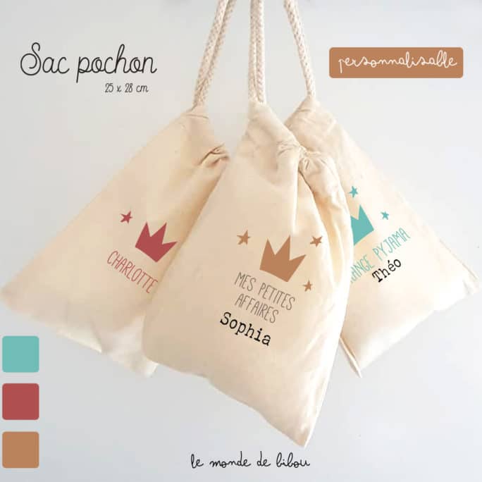 Sac rangement Petite couronne personnalisable