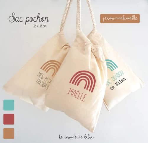 Sac rangement Arc-en-ciel personnalisable