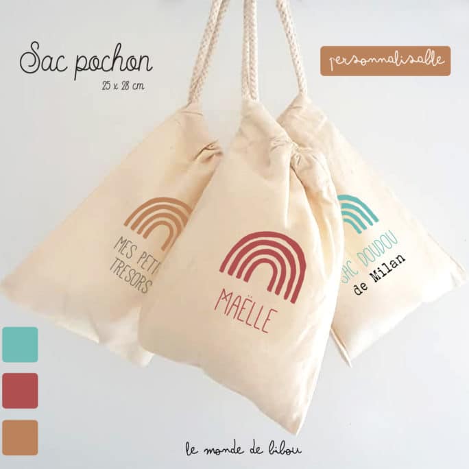 Sac rangement Arc-en-ciel personnalisable