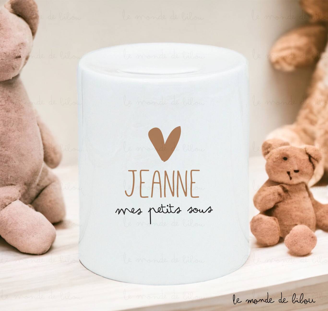 Tirelire Petit cœur personnalisable