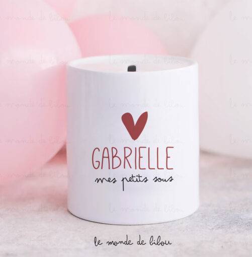 Tirelire Petit cœur personnalisable