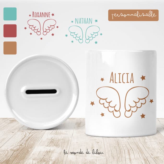Tirelire Petit ange personnalisable