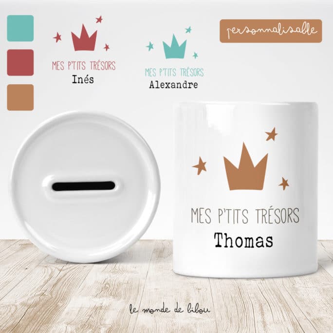 Tirelire Petite couronne personnalisable