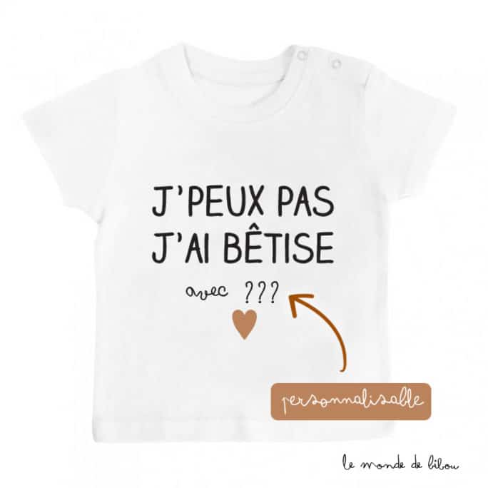 T-Shirt bébé Bêtises avec