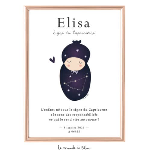 Affiche personnalisable enfant Zodiaque