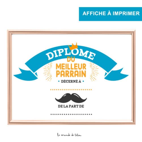 Diplôme du Meilleur Parrain numérique à imprimer